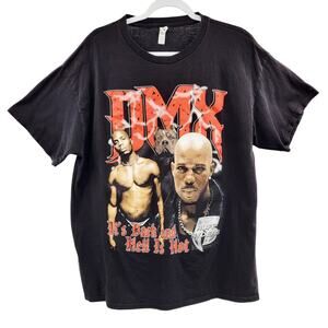 DMX It's Dark and Hell Is Hot RUFF RYDERS Black Red Hip-Hop Rap Tee Men's Sz XL